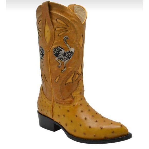 EL GENERAL Cien Anos Full Quill Ostrich Western Boot Size 44